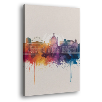 Providence Skyline at Sunset Side - Canvas Wall Art