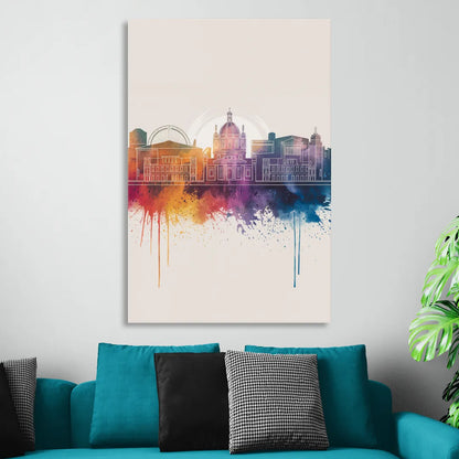 Providence Skyline at Sunset Sitting Room - Canvas Wall Art