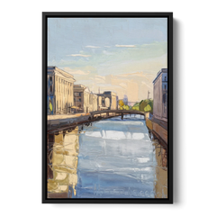 Providence Urban Landscape - Black Framed Canvas Wall Art - Front