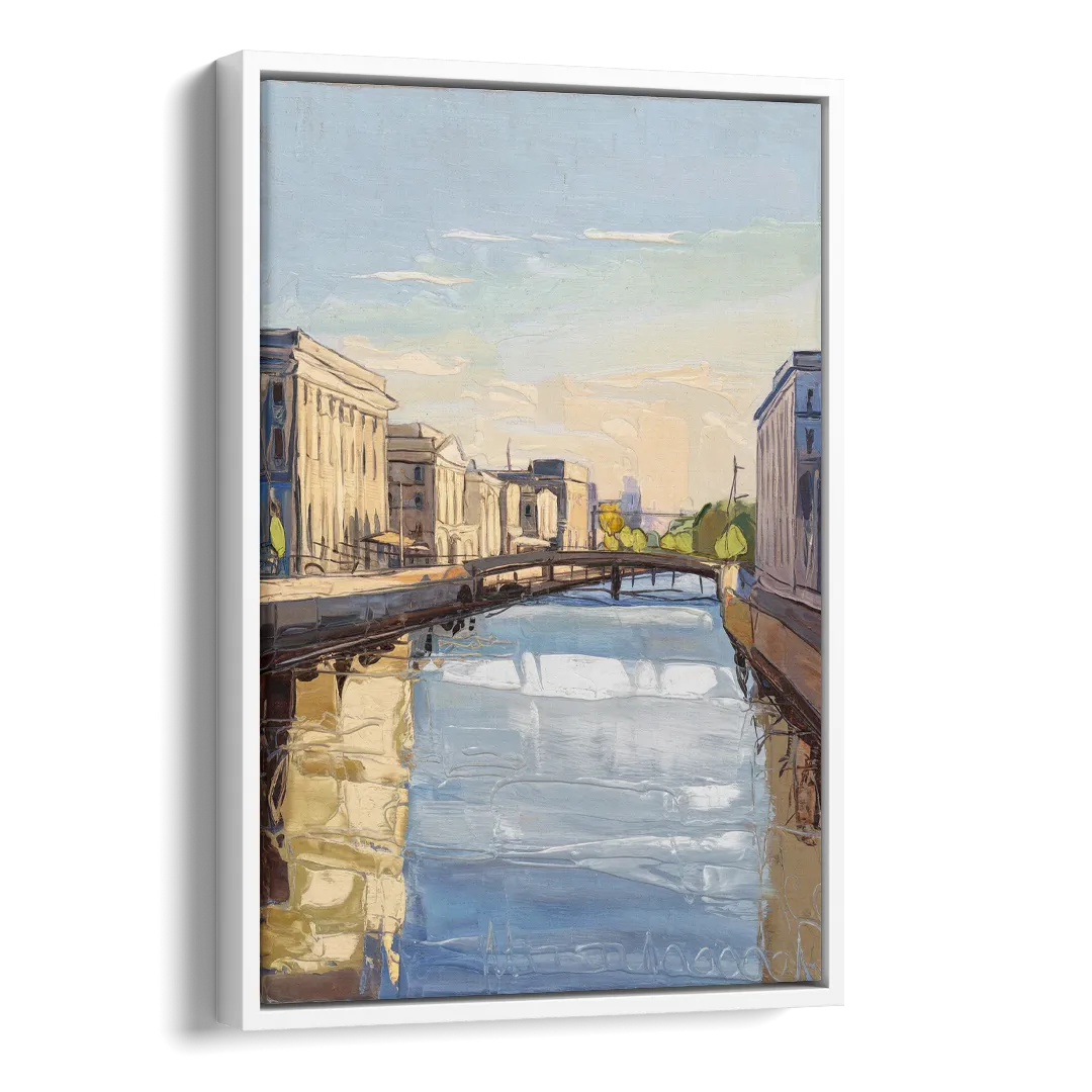 Providence Urban Landscape Side - White Canvas Wall Art