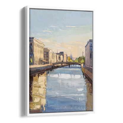 Providence Urban Landscape Side - White Canvas Wall Art