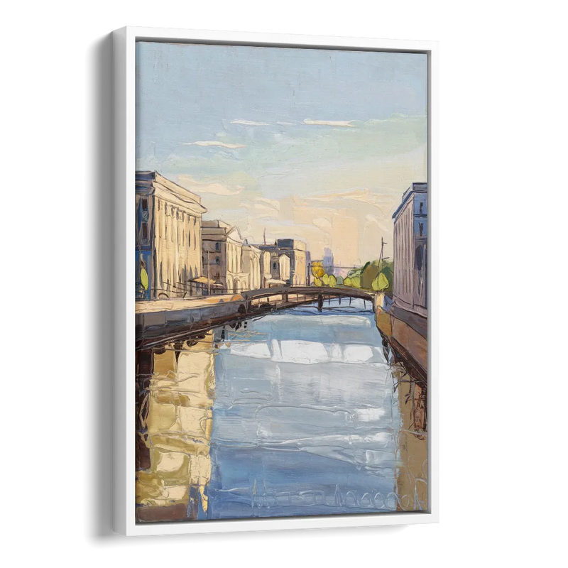 Providence Urban Landscape Side - White Canvas Wall Art