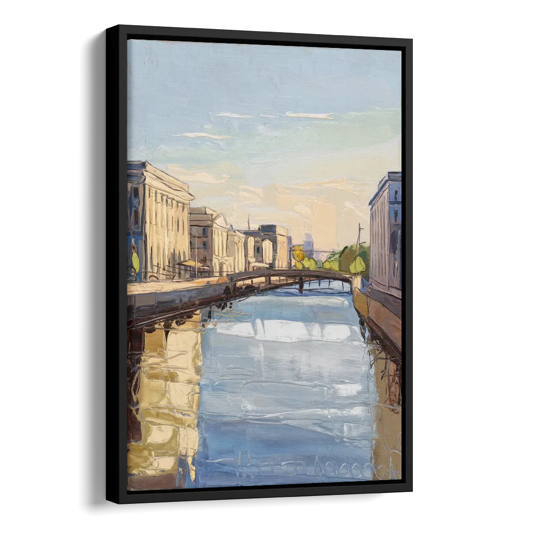 Providence Urban Landscape Side - Black Canvas Wall Art