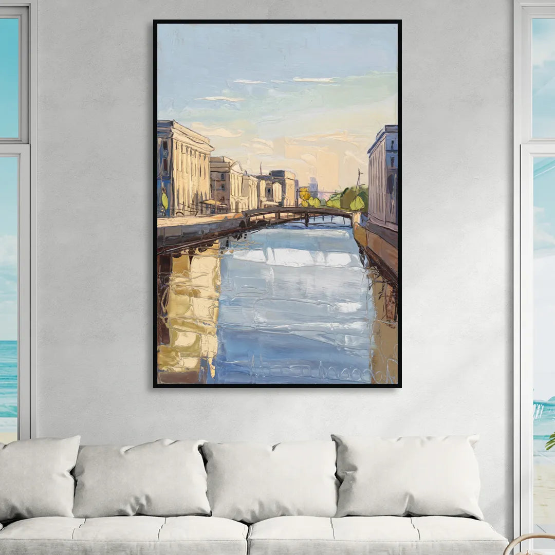 Providence Urban Landscape Sitting Room - Black Canvas Wall Art