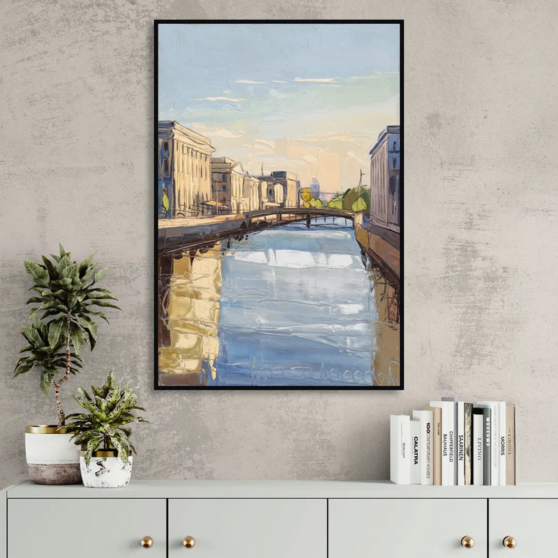 Providence Urban Landscape Living Room - Black Canvas Wall Art