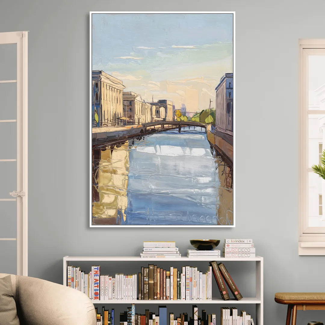 Providence Urban Landscape Living Room - White Canvas Wall Art