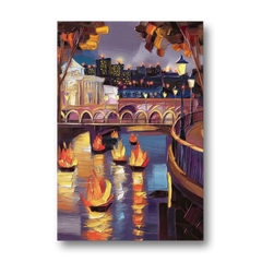 Providence Waterfire Glow - Canvas Wall Art - Front