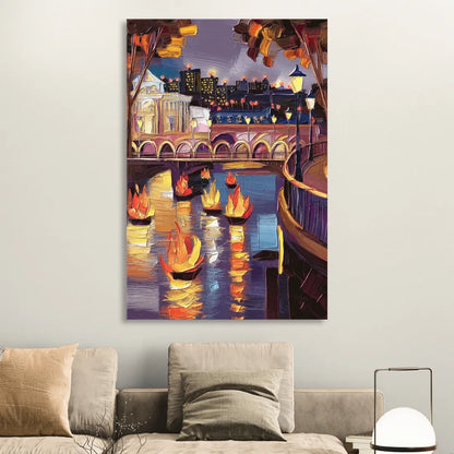 Providence Waterfire Glow Sitting Room - Canvas Wall Art