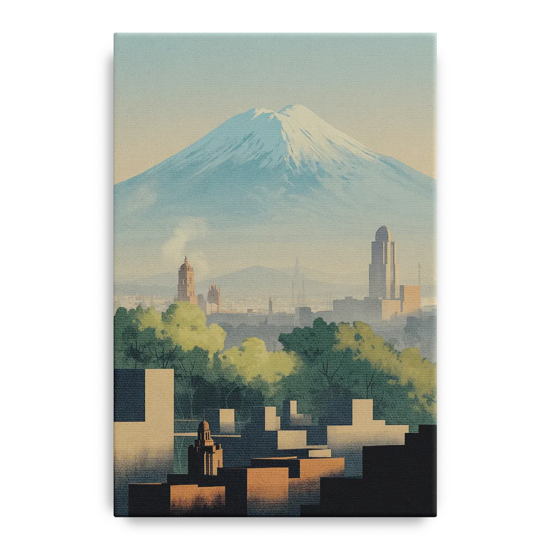 Puebla Volcano Skyline Front - Canvas Wall Art