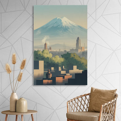 Puebla Volcano Skyline Living Room - Canvas Wall Art