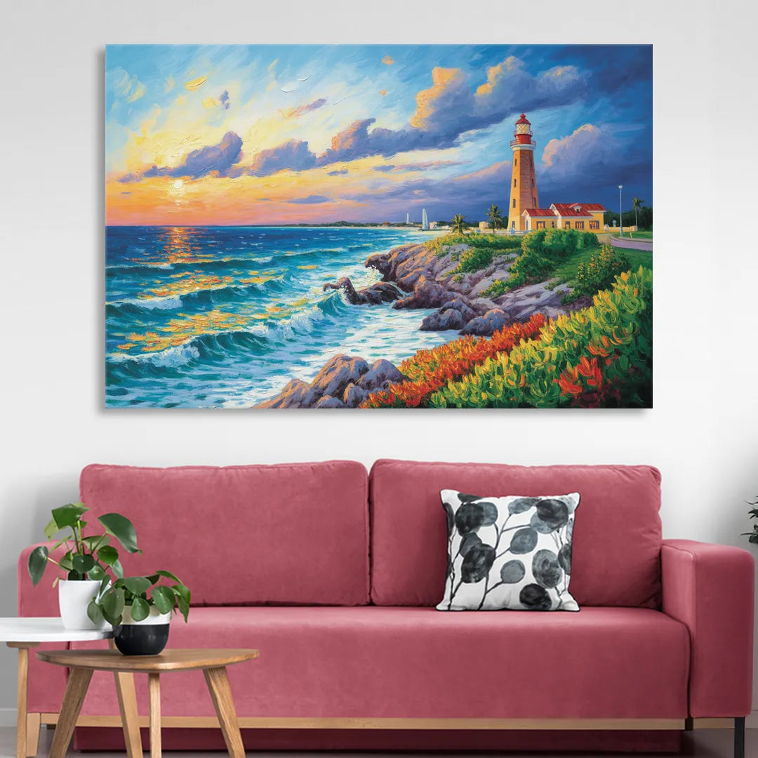 Punta Cancún Lighthouse Living Room - Canvas Wall Art