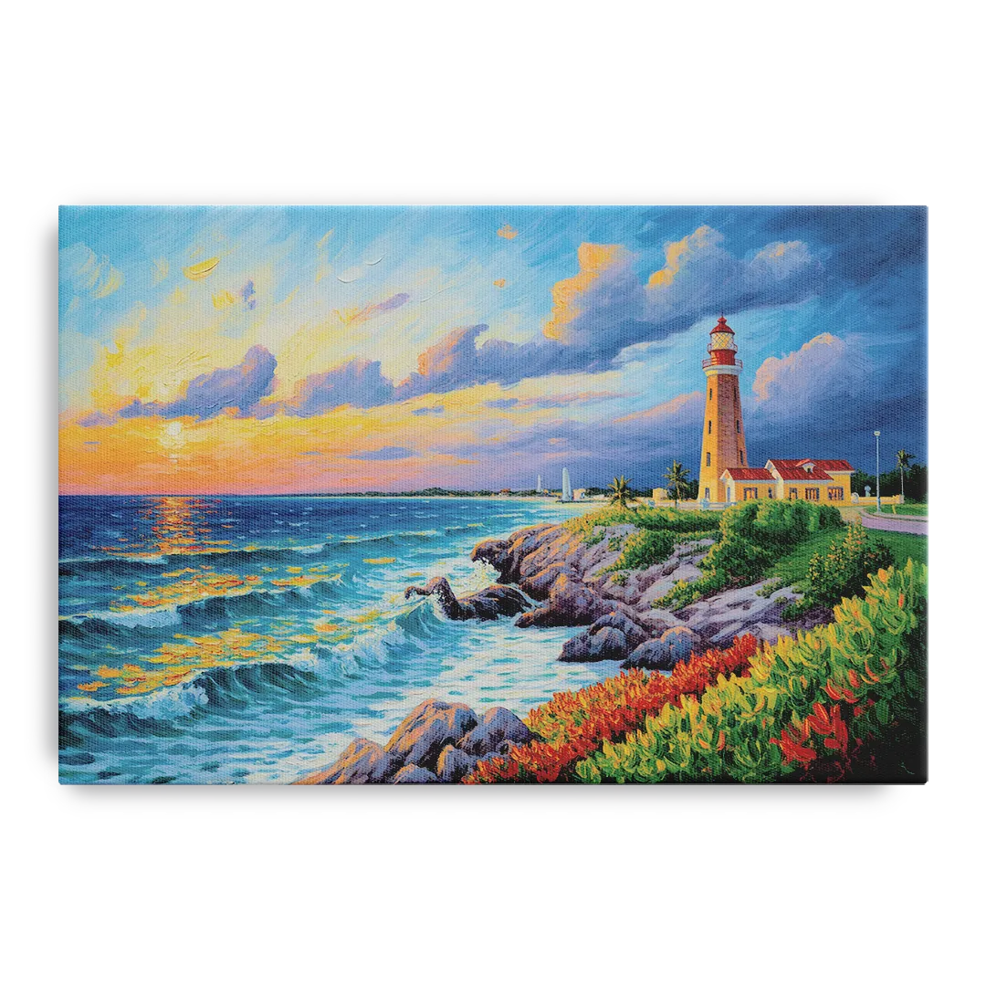Punta Cancún Lighthouse Front - Canvas Wall Art