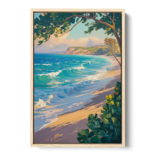 Punta Mita Beachfront - Oak Framed Canvas Wall Art - Front