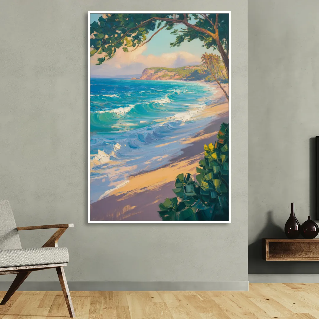 Punta Mita Beachfront Sitting Room - White Canvas Wall Art
