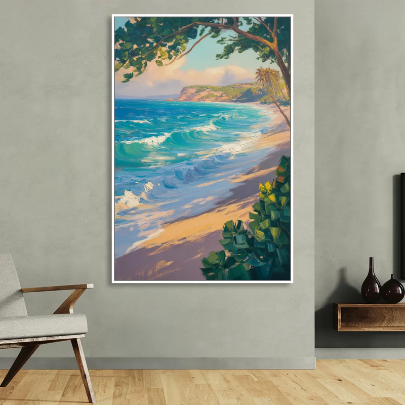 Punta Mita Beachfront Sitting Room - White Canvas Wall Art