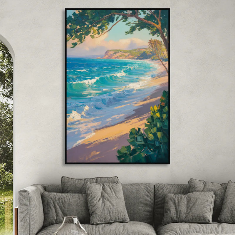 Punta Mita Beachfront Living Room - Black Canvas Wall Art