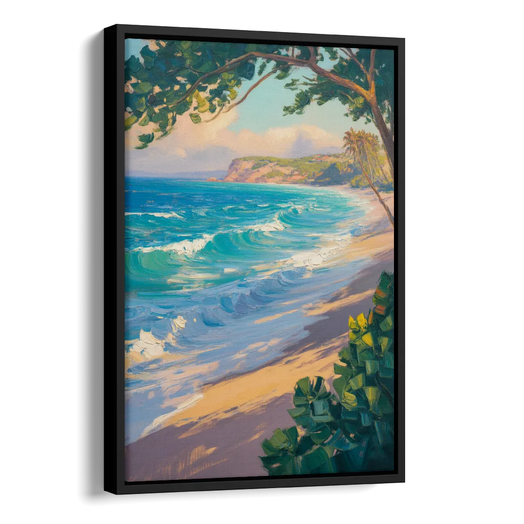Punta Mita Beachfront Side - Black Canvas Wall Art