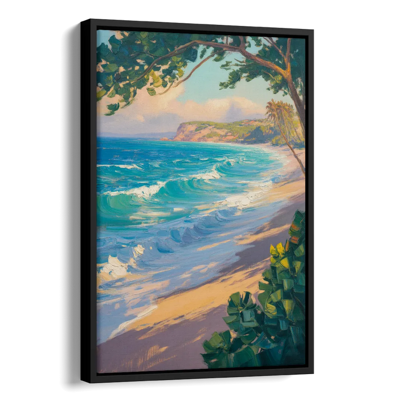 Punta Mita Beachfront Side - Black Canvas Wall Art