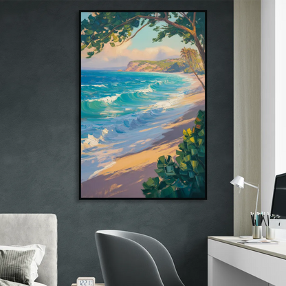 Punta Mita Beachfront Sitting Room - Black Canvas Wall Art