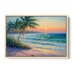Punta Mita Sunrise - Oak Framed Canvas Wall Art - Front