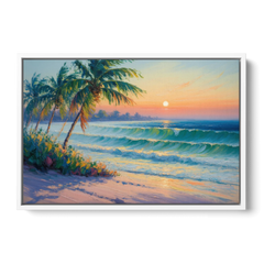 Punta Mita Sunrise - White Framed Canvas Wall Art - Front