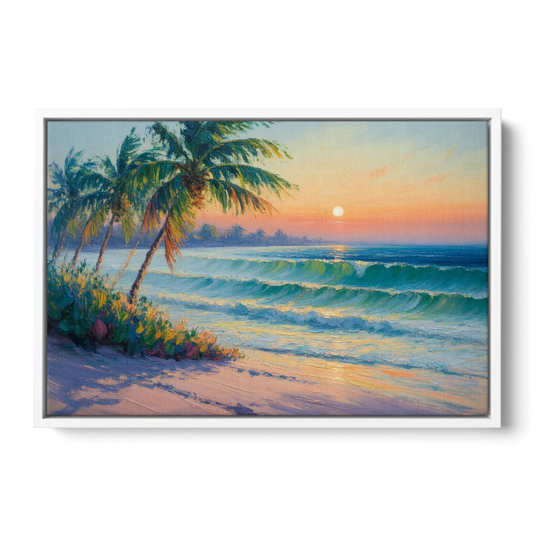 Punta Mita Sunrise Front - White Canvas Wall Art