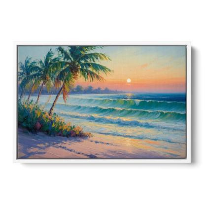 Punta Mita Sunrise Front - White Canvas Wall Art