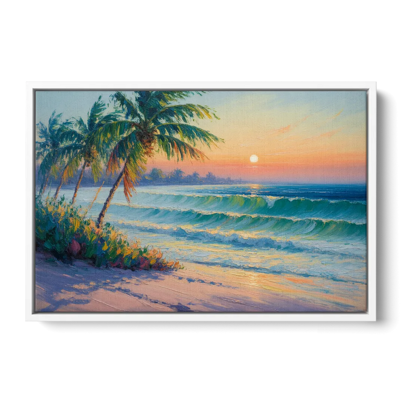 Punta Mita Sunrise Front - White Canvas Wall Art