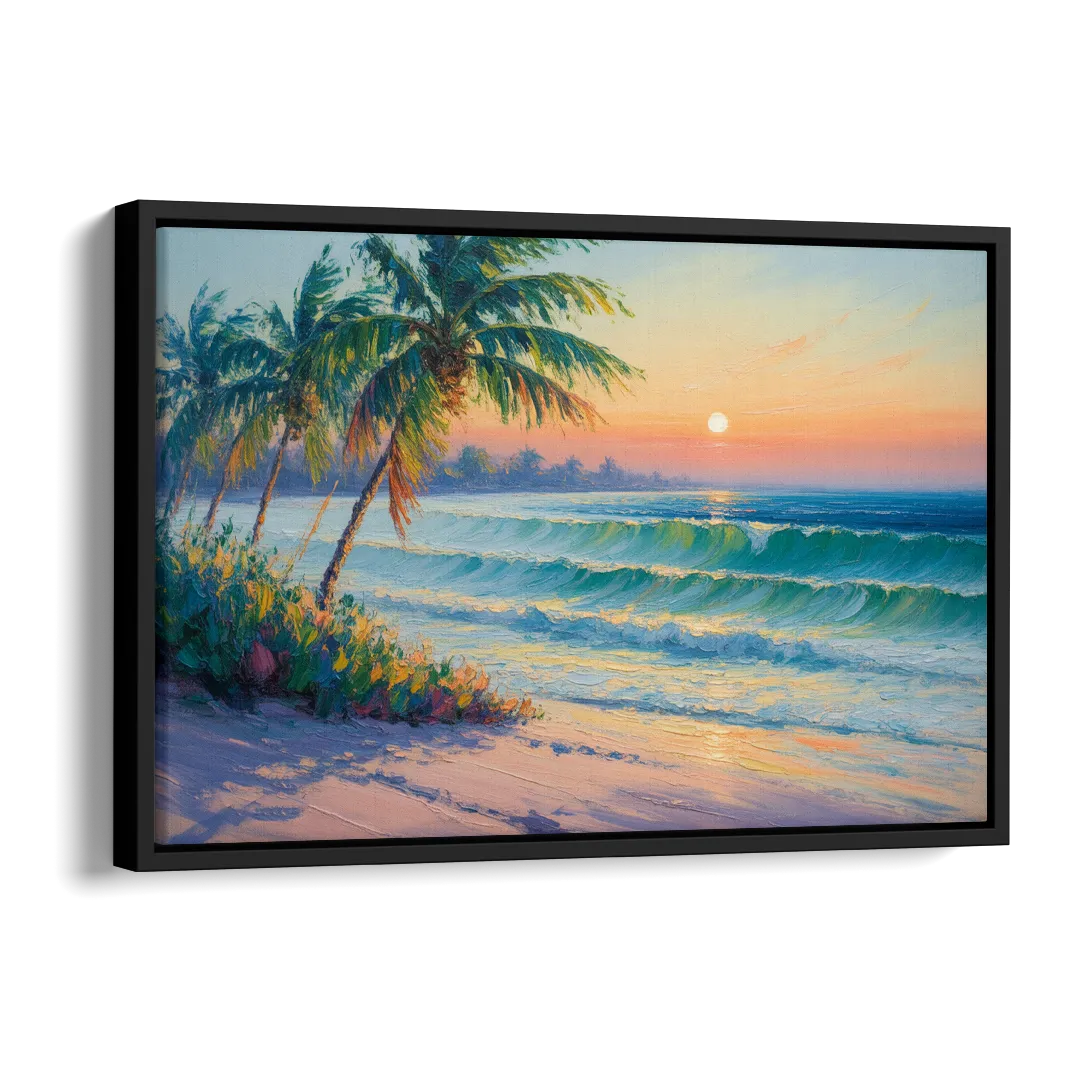 Punta Mita Sunrise Side - Black Canvas Wall Art