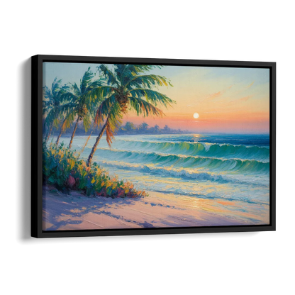 Punta Mita Sunrise Side - Black Canvas Wall Art