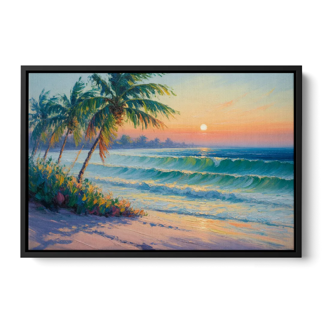 Punta Mita Sunrise Front - Black Canvas Wall Art