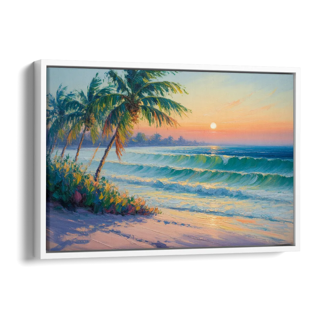 Punta Mita Sunrise Side - White Canvas Wall Art