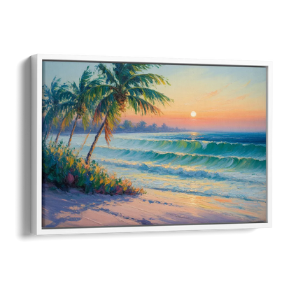 Punta Mita Sunrise Side - White Canvas Wall Art