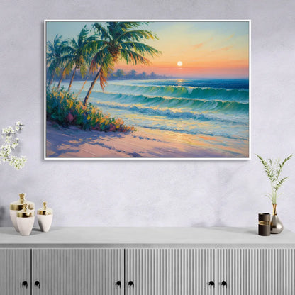 Punta Mita Sunrise Living Room - White Canvas Wall Art