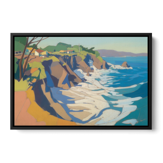 Punta Sayulita Cliffs - Black Framed Canvas Wall Art - Front