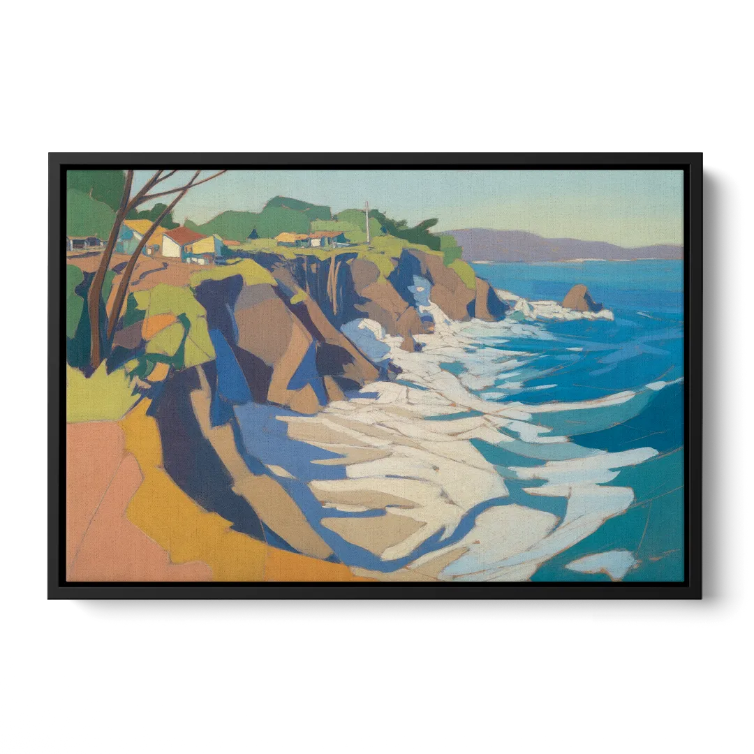 Punta Sayulita Cliffs Front - Black Canvas Wall Art