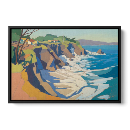 Punta Sayulita Cliffs Front - Black Canvas Wall Art