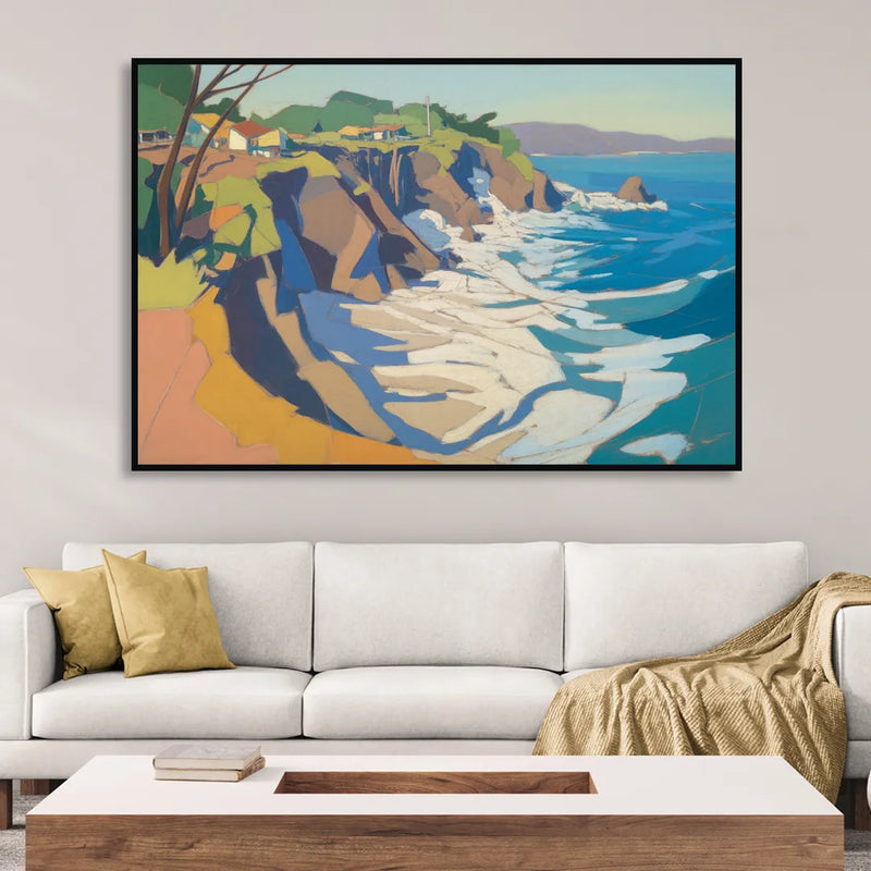 Punta Sayulita Cliffs Sitting Room - Black Canvas Wall Art