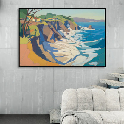Punta Sayulita Cliffs Living Room - Black Canvas Wall Art