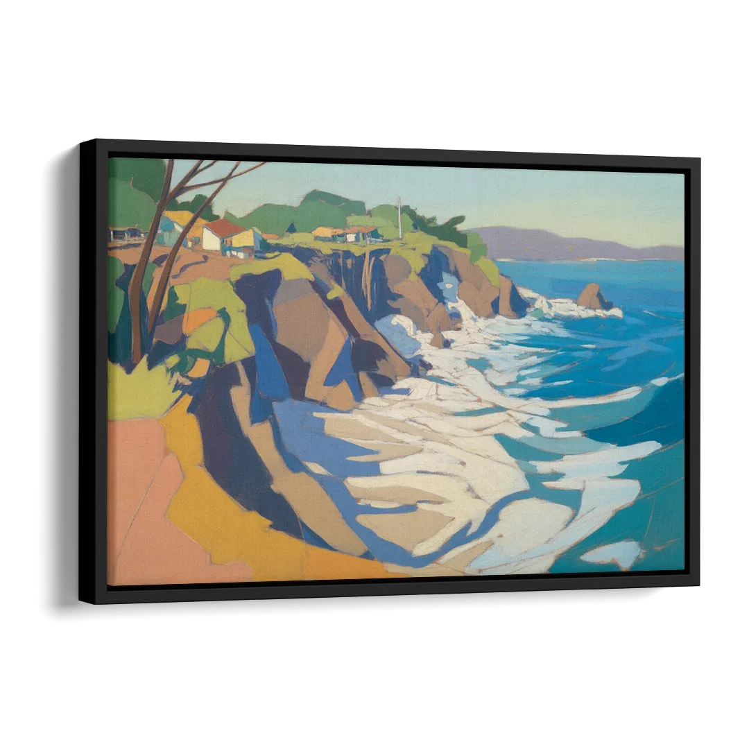 Punta Sayulita Cliffs Side - Black Canvas Wall Art