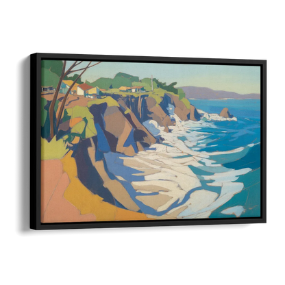 Punta Sayulita Cliffs Side - Black Canvas Wall Art