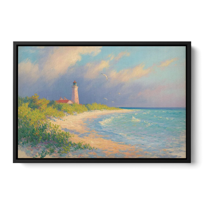 Punta Sur Lighthouse Front - Black Canvas Wall Art