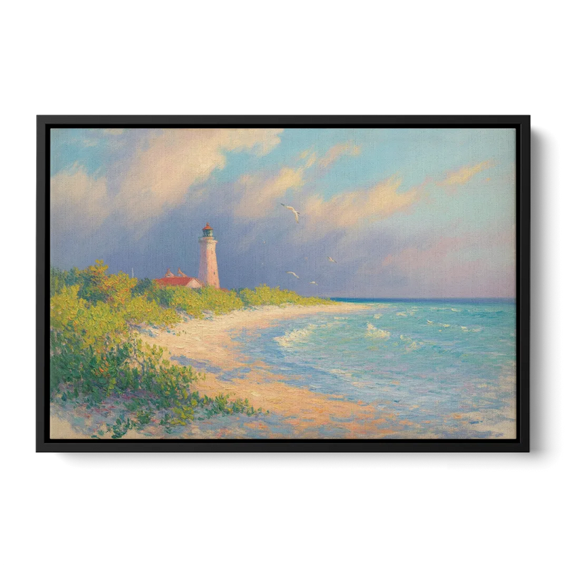 Punta Sur Lighthouse Front - Black Canvas Wall Art