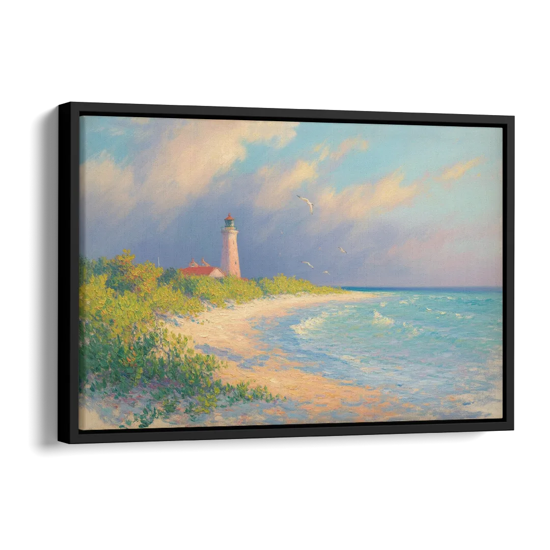 Punta Sur Lighthouse Side - Black Canvas Wall Art