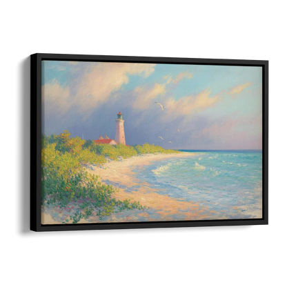 Punta Sur Lighthouse Side - Black Canvas Wall Art