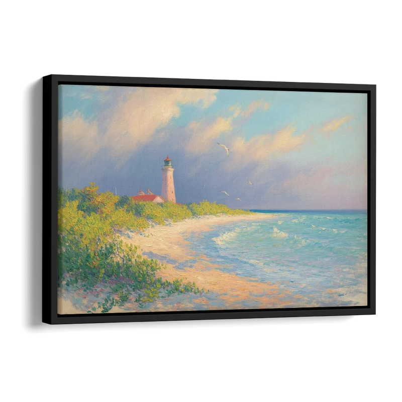 Punta Sur Lighthouse Side - Black Canvas Wall Art