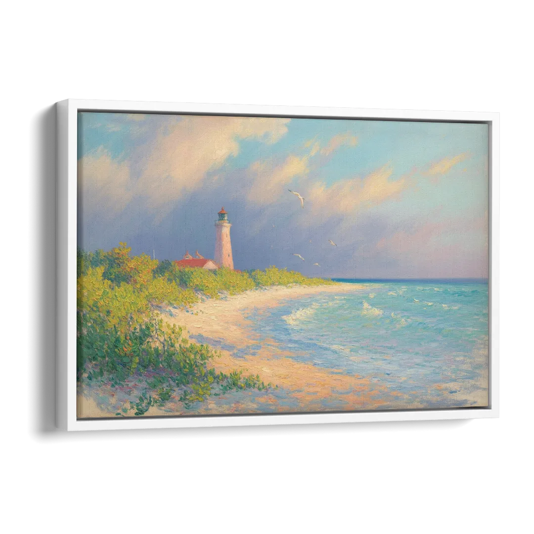Punta Sur Lighthouse Side - White Canvas Wall Art