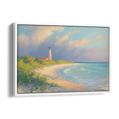 Punta Sur Lighthouse Side - White Canvas Wall Art