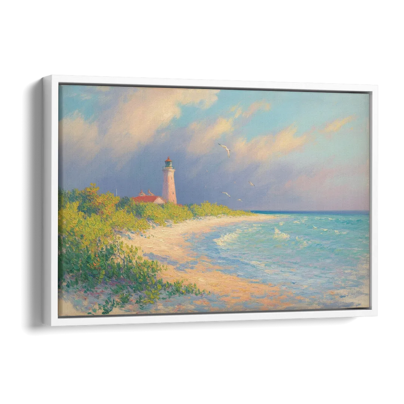 Punta Sur Lighthouse Side - White Canvas Wall Art