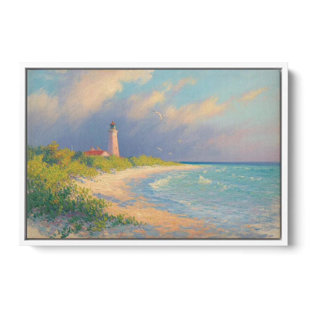 Punta Sur Lighthouse Front - White Canvas Wall Art
